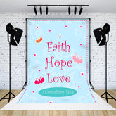 Lofaris Blue 1 Corinthiars 13:13 Faith Hope Love Backdrop